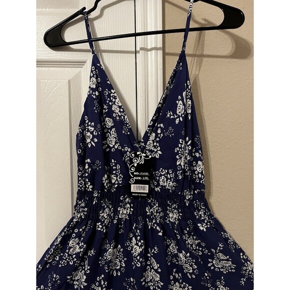 GM Fashions Maxi Dress S/M– Floral Tiered Sleeveless Boho New with Tags - Picture 2 of 5